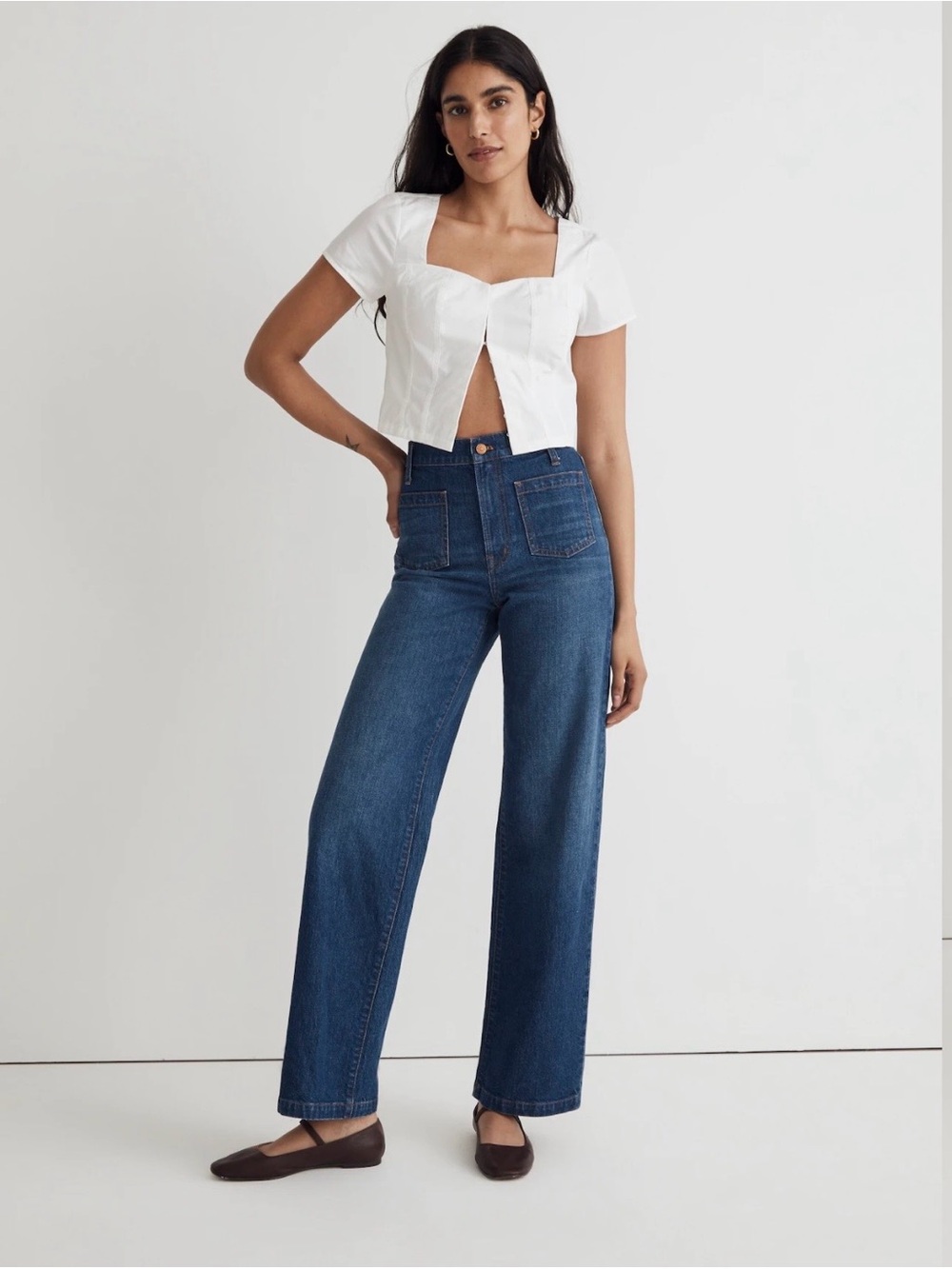 Madewell Perfect Vintage Wide Leg High-Rise Jeans -Patch Pocket
